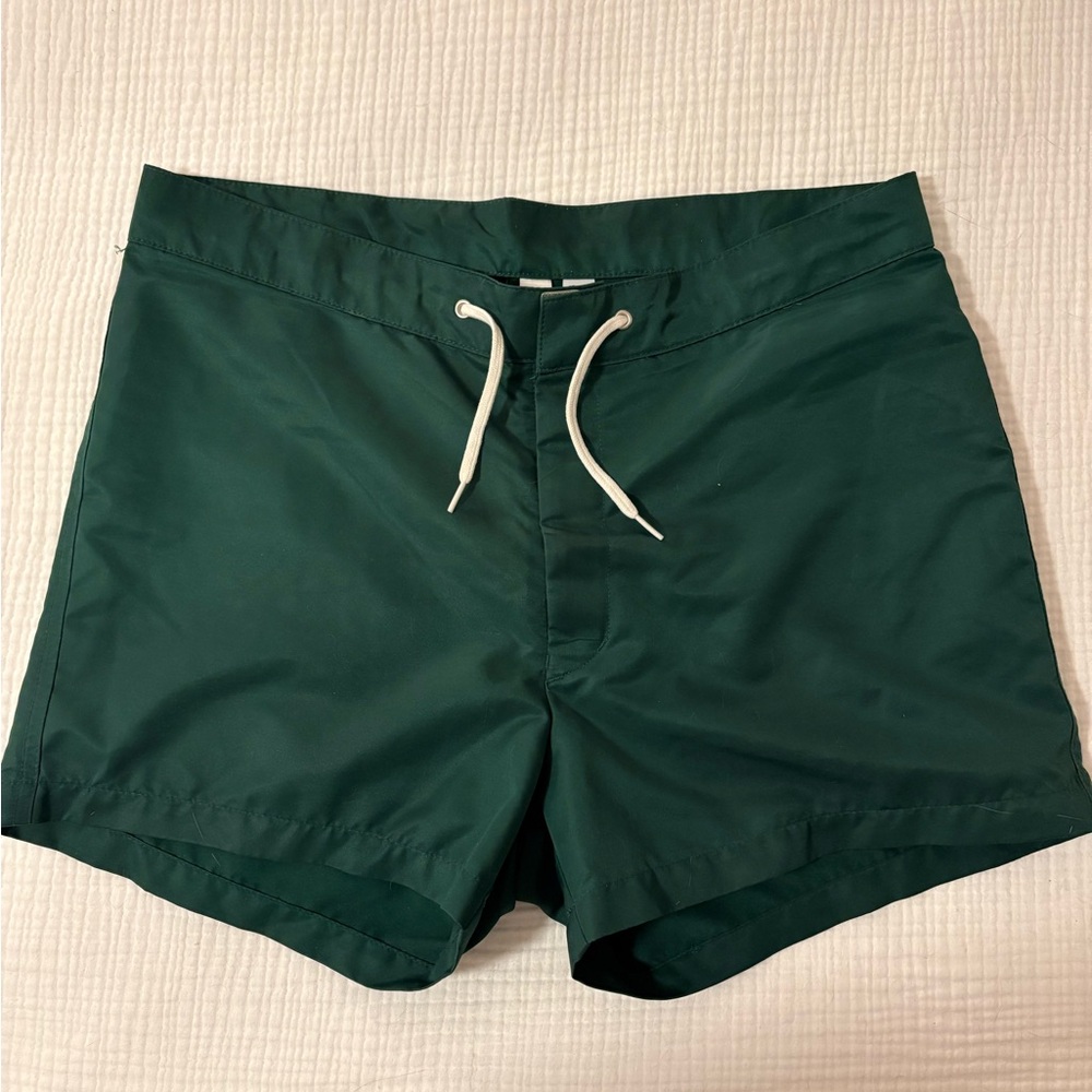 American Apparel Dark Green Swim Trunks